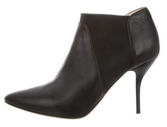 Jimmy Choo Leather Pointed-Toe Ankle Boots Black Leather Pointed-Toe Ankle Boots
