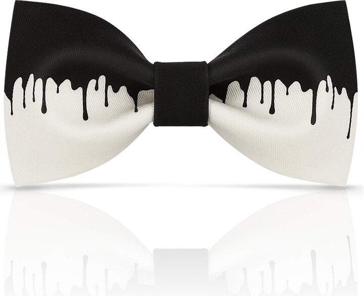 Lanzonia Men's Novelty Bow Tie Funny Black and White Designer Bowtie