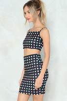 Thumbnail for your product : Nasty Gal Off Guard Polka Dot Crop Top and Skirt Set