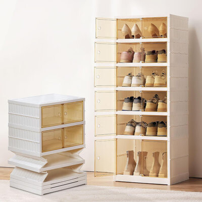 12 Stackable Shoe Storage Box (Set of 12) Rebrilliant