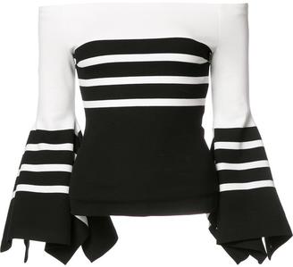 Rosetta Getty striped balloon sleeves blouse - women - Spandex/Elastane/Viscose - S