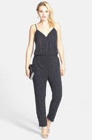 Thumbnail for your product : Adrianna Papell Beaded Chiffon Surplice Jumpsuit