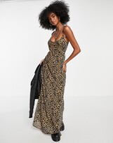 Thumbnail for your product : Emory Park maxi slip dress with strappy back in leopard