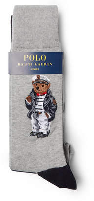Polo Ralph Lauren Two-pack Stretch Cotton-blend Socks - Gray