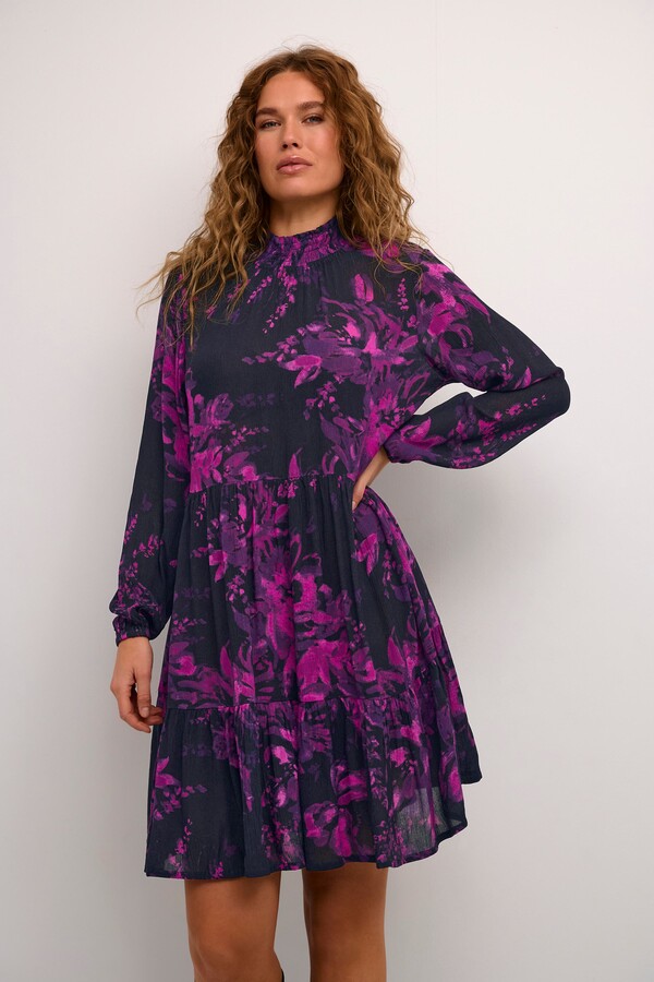 Kaffe Karikka Dress Long Sleeves High Neck