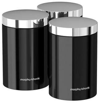 Morphy Richards Accents Set Of 3 Canisters - Black