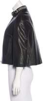 Thumbnail for your product : Brunello Cucinelli Monili Collar Leather Jacket