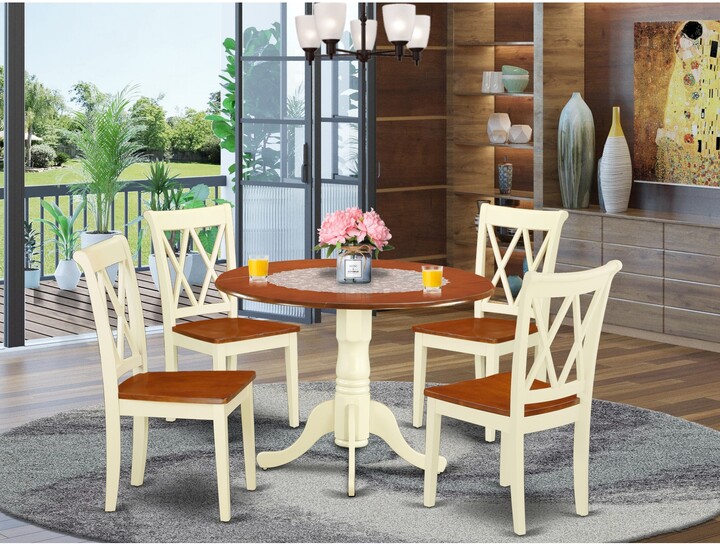 East West Furniture Dining Set Round 42 Inch Table and Dining Room
