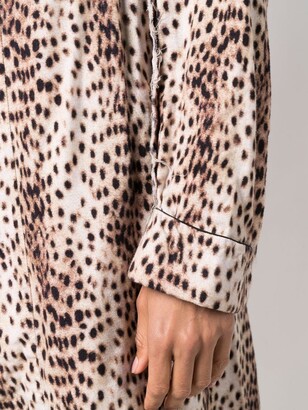 R 13 Cheetah-Print Belted Coat