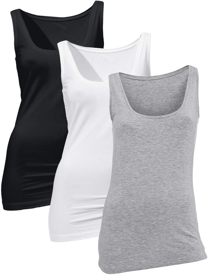 H HIAMIGOS Women's 3Pack Long Stretch Cotton Workout Tank Tops