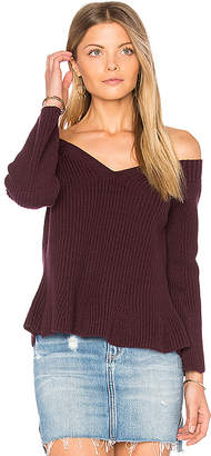 525 America Crop Peplum Sweater