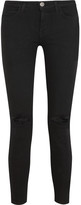 Thumbnail for your product : Current/Elliott The Stiletto Mid-rise Distressed Skinny Jeans - Black