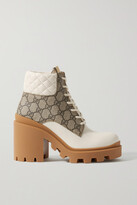 Thumbnail for your product : Gucci Trip Logo-print Coated-canvas And Leather Ankle Boots
