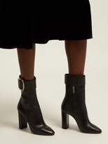Thumbnail for your product : Saint Laurent Joplin Leather Buckle Ankle Boots - Womens - Black