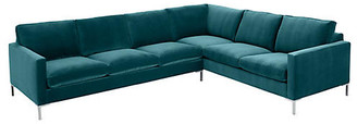 One Kings Lane Amia Right-Facing Sectional - Peacock Crypton