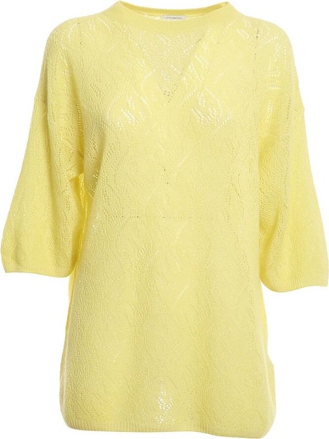 Malo Pointelle-Knit Round Neck Sweater