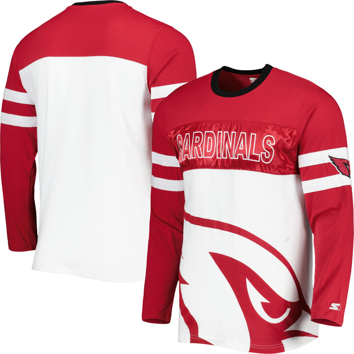 Men's Starter Cardinal/White Arizona Cardinals Halftime Long Sleeve T-Shirt