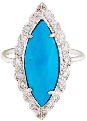 Jacquie Aiche Diamond & Turquoise Cocktail Ring