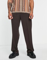 Thumbnail for your product : ASOS DESIGN wide smart sweatpants in chocolate brown