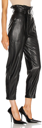 Jonathan Simkhai Leela Vegan Leather Paperbag Pant in Black