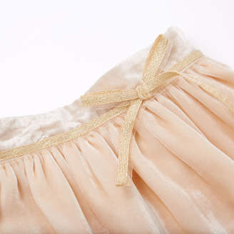 Marie Chantal Girls Velvet Skirt - Pearl Pink