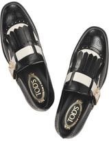 Thumbnail for your product : Tod's Two-tone glossed-leather loafers
