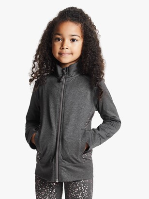 John Lewis & Partners Kids' Athleisure Zip Through Jacket, Grey