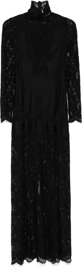 Rabanne Floral Lace-Appliqué Maxi Dress