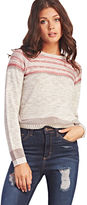 Thumbnail for your product : Wet Seal Cozy Striped Marled Knit Sweater