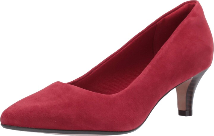 clarks pumps red