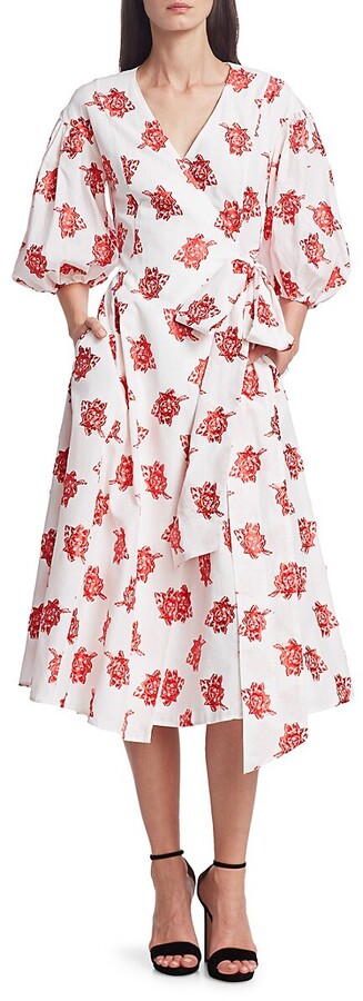 Puff Sleeve Floral Midi Dress | Shop the world's largest 