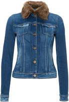 Thumbnail for your product : Salsa Denim Jacket with faux fur collar