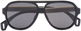 Gucci Eyewear Double-Bridge Pilot-Frame Sunglasses
