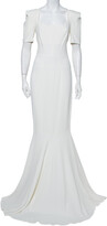 Thumbnail for your product : Roland Mouret White Crepe Paneled Detail Fitted Jansen Gown L