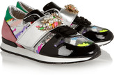 Thumbnail for your product : Shourouk Embellished patent-leather and suede sneakers