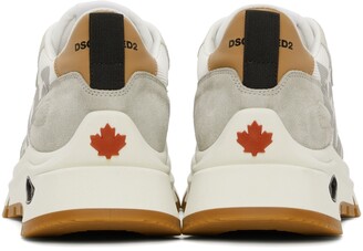 DSQUARED2 White & Grey Run 'DSQ2' Sneakers
