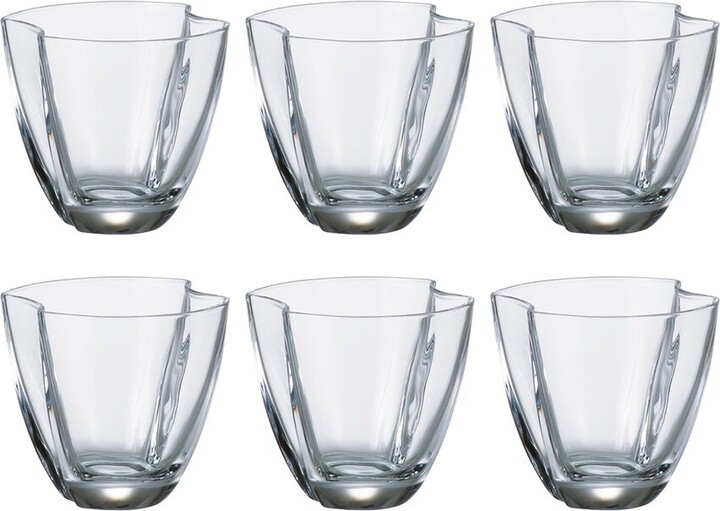 Barski Set Of 6 Crystal Double Old Fashioned Glasses