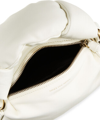 Dries Van Noten Padded Knot Leather/Nylon Top-Handle Bag
