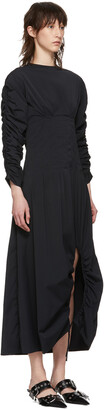Markoo SSENSE Exclusive Black Ruched Slit Dress