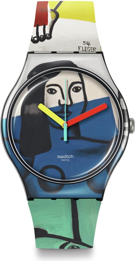 Swatch New Gent Unisex Watch Casual Bioceramic Black Quartz Waterproof Leger'S Two Women Holding Flowers