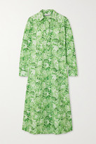 Thumbnail for your product : Ganni Floral-print Cotton-poplin Midi Shirt Dress