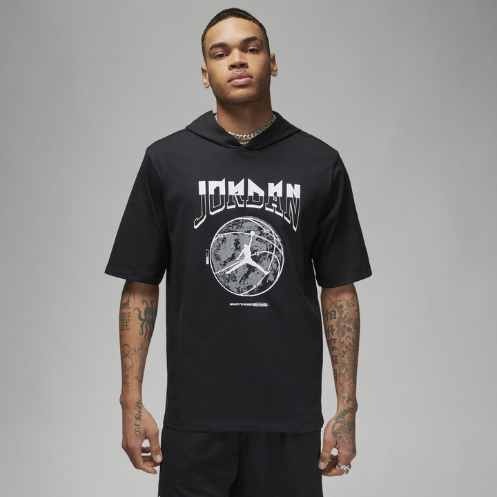 NBA Charlotte Hornets Basketball Short Sleeve Shirt Dark Gray Jordan Size  Large