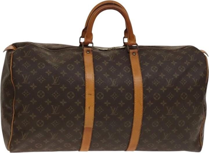 Louis Vuitton Keepall Bag Monogram Canvas Brown Canvas Travel Bag Bag (Pre-Owned)