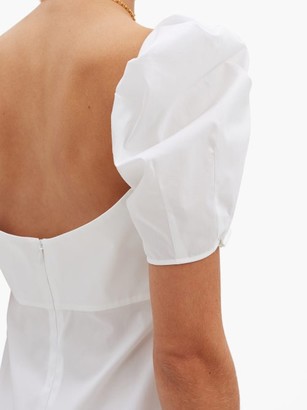 Brock Collection Puffed-sleeve Cotton-blend Poplin Dress - White