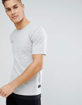 ONLY & SONS Longline T-Shirt In Pique With Faux Layer