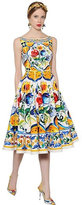 Thumbnail for your product : Dolce & Gabbana Maiolica Printed Cotton Poplin Dress