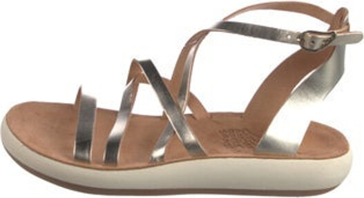 Ancient Greek Sandals Leather Gladiator Sandals Gold & Metallic Multistrap & Buckle Closure at Ankles Includes Box Unfortunately due to restrictions this item may not be eligible for shipping in all areas.