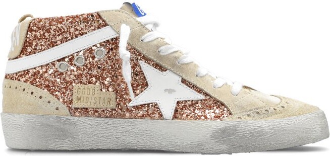 High Top Golden Goose Gold Glitter Mid Star Midstar Glittered
