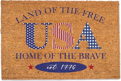 Stars & Stripes USA Coir Door Mat By Designs Direct in Blue