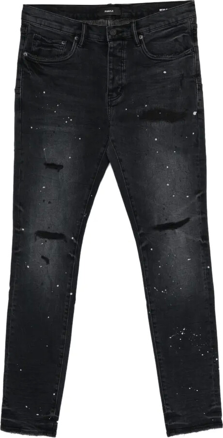 Purple Brand P001 Reflective Paint Repair skinny jeans